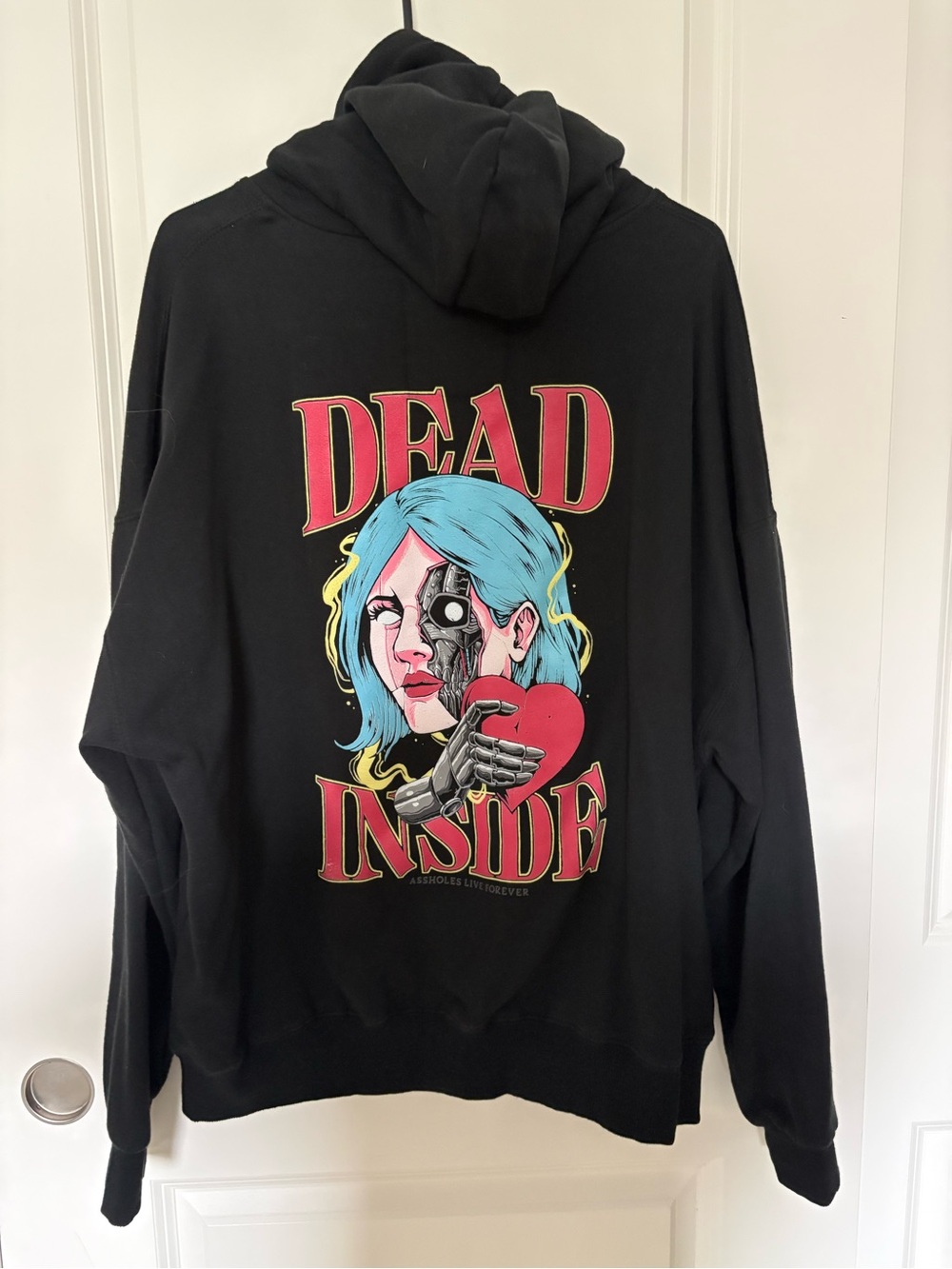 Assholes Live Forever Black Graphic Hoodie "Dead Inside"